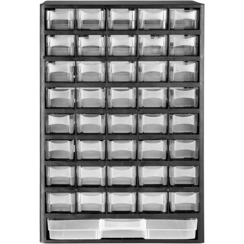 Casier à vis plastique 41 tiroirs cadre solide en plastique noir helloshop26 3408179