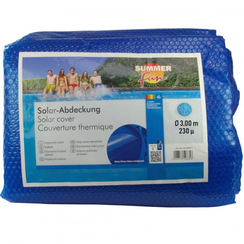 Couverture solaire de piscine d'été Rond 300 cm PE Bleu Summer Fun