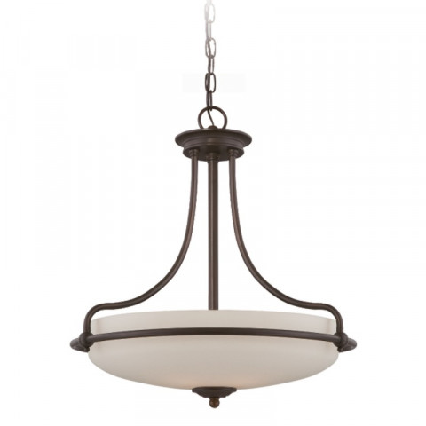 Suspension griffin, bronze palladien et verre