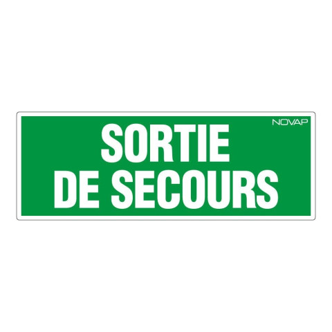 Panneau Sortie de secours - Rigide 330x120mm - NOVAP - 4140391