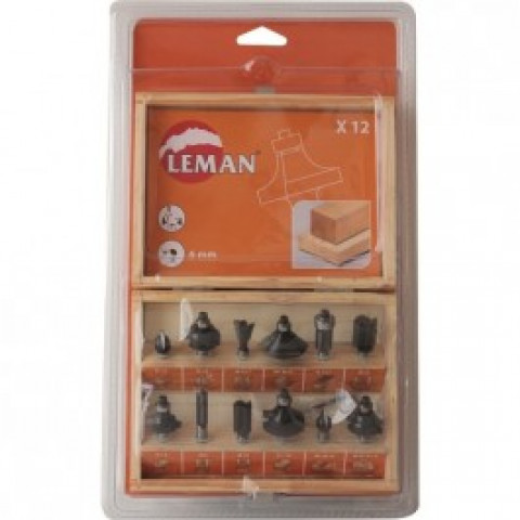 Coffret 12 fraises carbure  queue 6 mm pour défonceuse