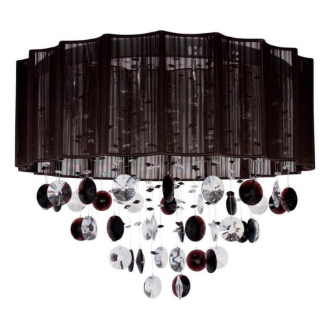 Suspension circulaire tissu et perles