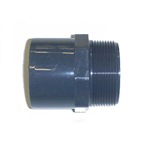 Embout en PVC fileté B - Mâle à coller / Mâle à visser - Diamètres 50/63 - Filetage 50/60