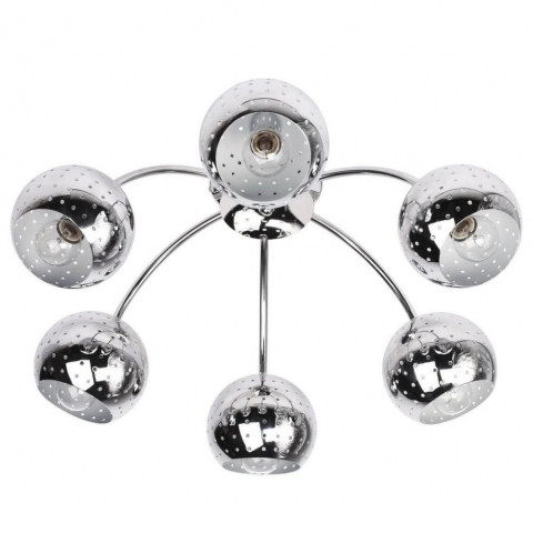 Lustre 6 branches boules métalliques