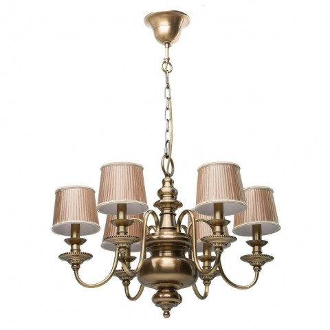 Lustre rétro 6 branches couleur cuivre