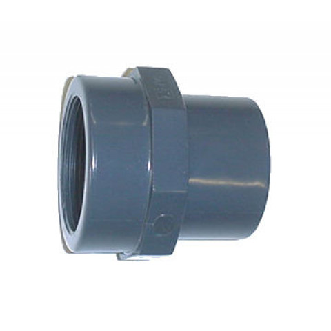Embout en PVC taraudé - Mâle à coller / Femelle à coller / Femelle à visser - Diamètres 32/25 - Taraudage 26/34