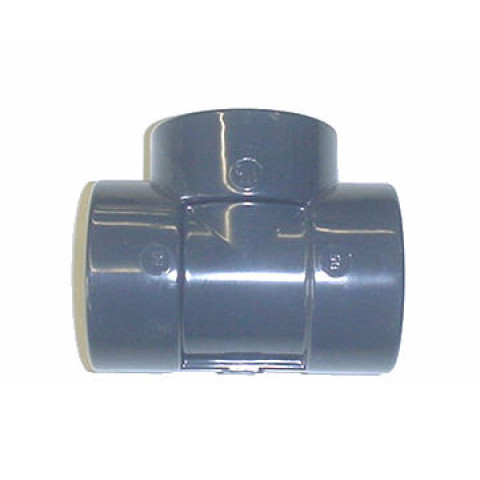 Té mixte en PVC taraudé à 90 - Femelle à coller / Femelle à visser - Diamètre 63 - Taraudage 50/60