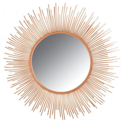 Miroir rond en métal cuivré