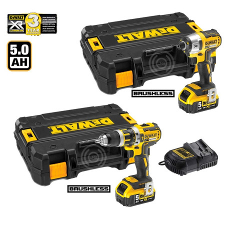 Kit DCK259P2T perceuse visseuse percussion + visseuse chocs + 2x5,0Ah + chargeur + 2 x TSTAK II DeWalt