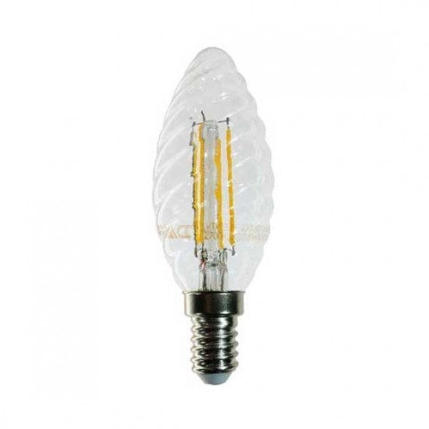 V-tac vt-1985 ampoule led bougie twist cross filament 4w e14 blanc chaud 2700k - 43071