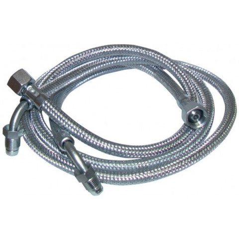 Flexible fioul - F3/8 x M1/4 à bague coudé 90 lg 900mm (2 pcs) - F3/8 x M1/4 à bague coudé 90 lg 900mm (2 pcs)