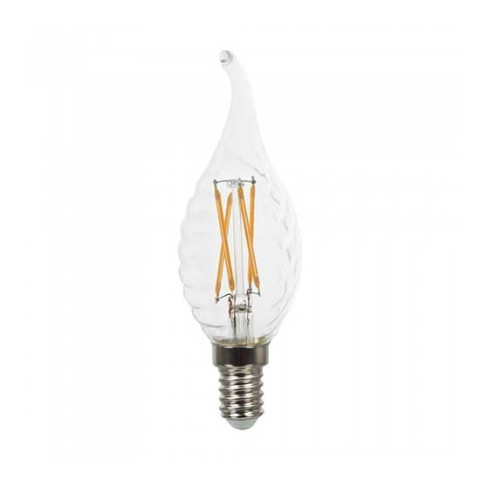 Ampoule led bougie flame twist cross filament 4W E14 blanc chaud 2700K dimmable