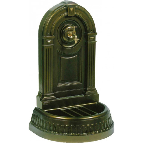 Fontaine murale de jardin empire vert bronze