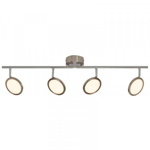 Barre pluto, nickel et plastique, 4 ampoules