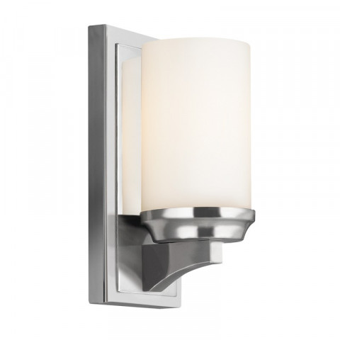 Applique amalia, chrome poli et verre opale 24.1 cm