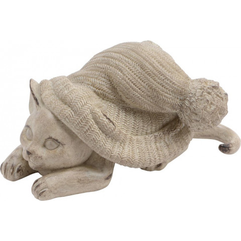 Chat avec bonnet gaston en résine