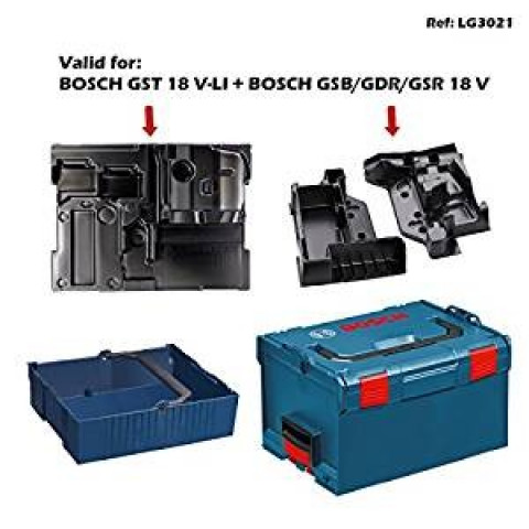 Coffret de transport L-Boxx 238 Bosch avec calage GST 18 V-LI + 2 calages GSB/GDR/GSR 18 V et panier