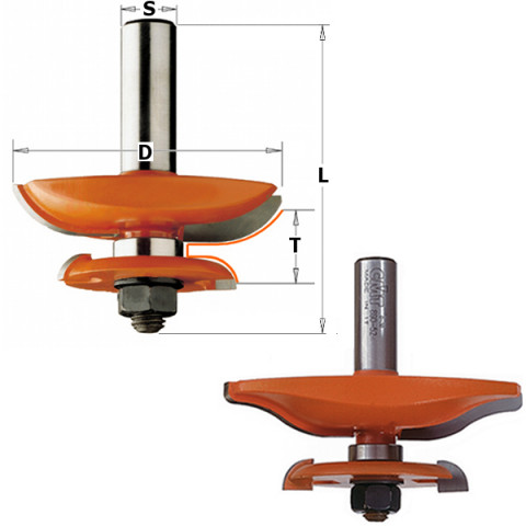 FRAISE AVEC CONTRE-PROFIL POUR PORTES  HW  S=12  D=63,5 990.534.11