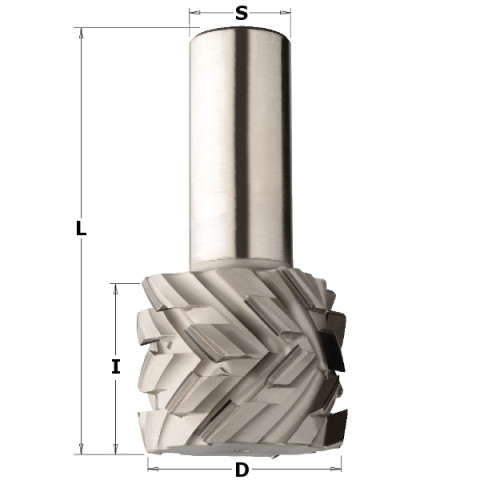 FRAISE AVEC COUPES AXIALES 40° EN DIAMANT D=50x28x85 S=25 Z3+3 DR 145.502.61