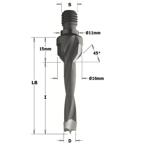Hm-m. avec frasoir d=12x50 z=2 s=m10 dr. 330.120.11