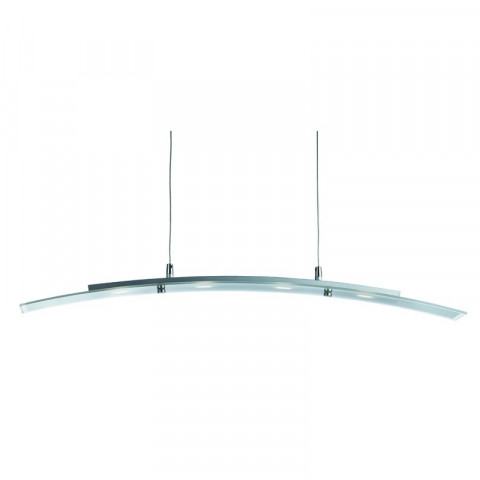 Barre incurvée led en argent et verre