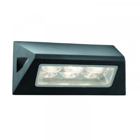 Applique led outdoor 11 cm, en aluminium et verre, noir