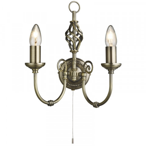 Applique 2 ampoules zanzibar, en laiton antique