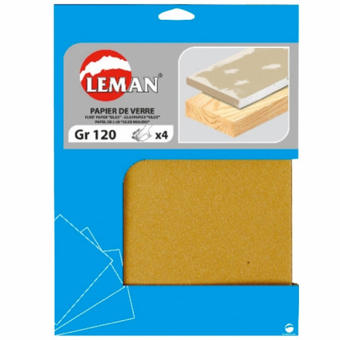 Lot de 4 feuilles de papier de verre 60 grammes  230 x 280 mm