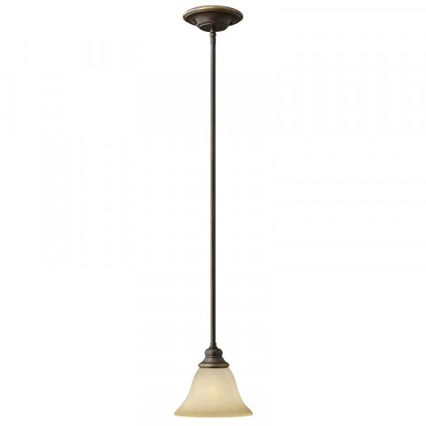 Suspension cello, bronze antique et verre albâtre, 1 ampoule