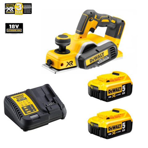 Kit DCP580P2-SK rabot DCP580 + 2 x 5,0 Ah + chargeur DeWalt