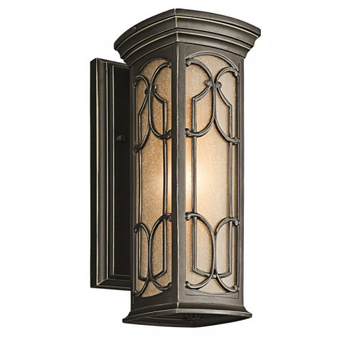Applique franceasi, bronze antique et verre ambre, petite