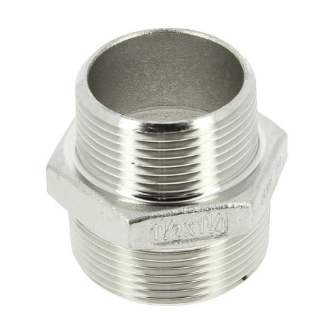 Mamelon inox réduit mâle 1"1/2-1"1/4