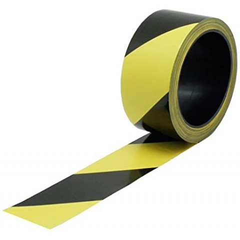 Bande de balisage viso noir et jaune - 100 m x 50 mm - rsna01nj