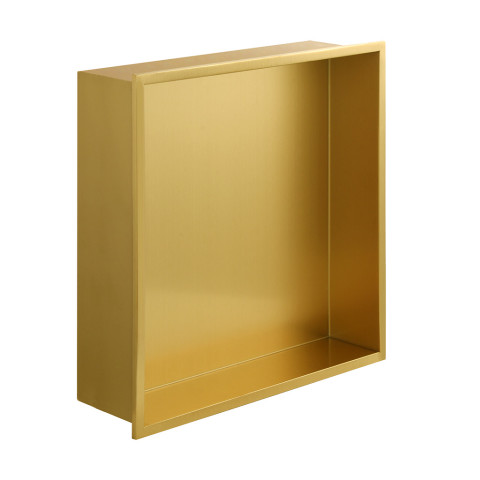 Niche de rangement en inox à encastrer spécial douche 30x30x10 finition gold by Eurosanit