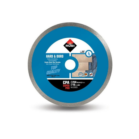 Disque diamant pour matériaux durs jante continue 200x25,4x1,7mm cpa-200 superpro rubi