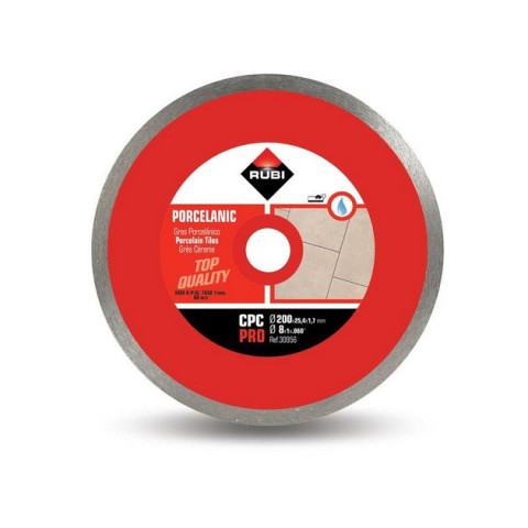 Disque diamant pour grès porcelaine jante continue 200 mm x 25,4 mm cpc-200 pro rubi