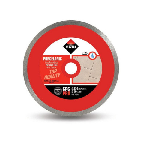 Disque diamant pour grès porcelaine jante continue 230 mm x 22,2-25,4 mm cpc-230 pro rubi