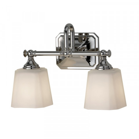 Applique concord, chrome et verre, 2 ampoules