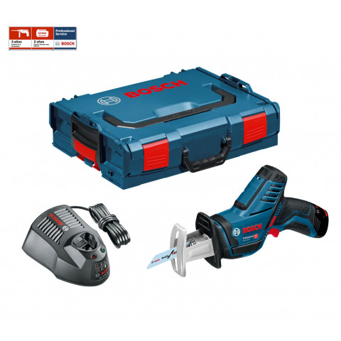 Scie sabre GSA 12V-14 + batterie 2,0 Ah + chargeur GAL1230CV + L-Boxx 102 Bosch