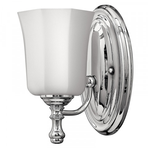 Applique shelly, chrome poli, verre blanc, led