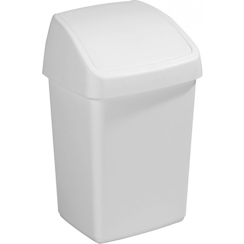 Poubelle blanche avec couvercle basculant delta 10 litres