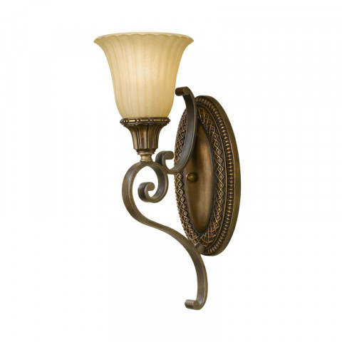 Applique kelham, bronze doré et verre scavo, 1 ampoule