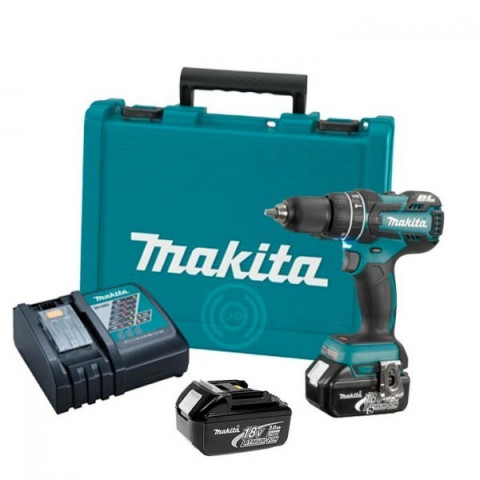 Coffret DHP480RFE perceuse visseuse à percussion DHP480Z  + 2 x 3,0 Ah + chargeur + coffret Makita