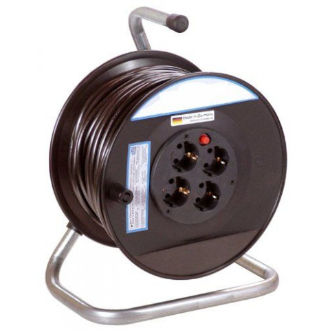 As-schwabe - 11102 - enrouleur de câble électrique - 285mm de diamètre 40m h05vv-f 3g1,5 noir, ip20 - intérieur import allemagne