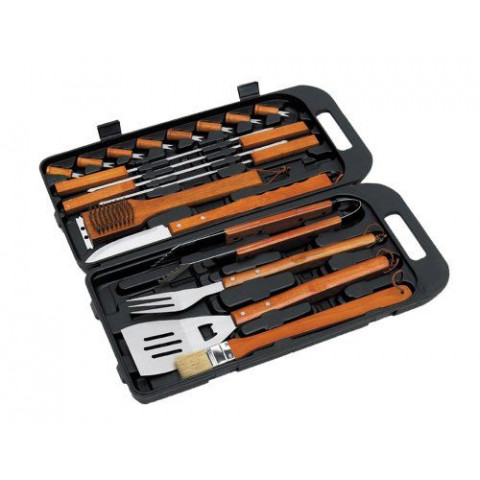 Landmann 13373 malette 18 ustensiles barbecue inox