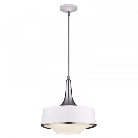 Suspension holloway, acier brossé et verre opale, blanc, 4 ampoules