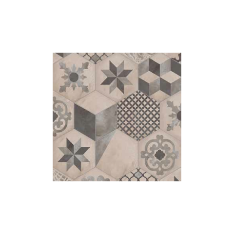 terra mix patchwork hexagonal froid carrelage aspect de ciment vieilli 25 x 21 6 cm distriartisan