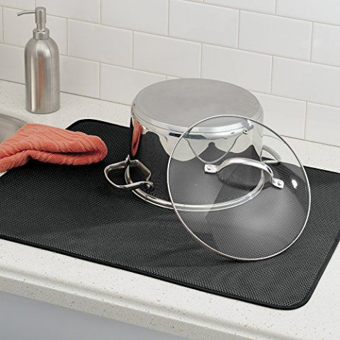Interdesign 40237eu idry kitchen tapis en dur noir/blanc taille xl