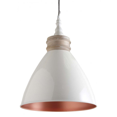 Suspension en métal laqué et bois - Coloris au choix