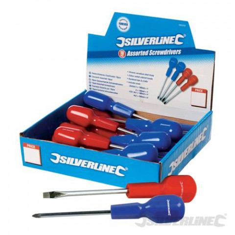 Boîte présentoir de tournevis assortis 18 pcs SILVERLINE 583253